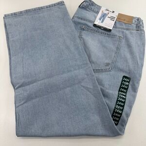 NEW Seven7 Loose Straight Jeans WOMENS Light Wash High Rise SIZE 24 INSEAM 30"